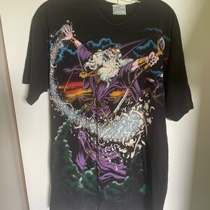 Liquid Blue Enchanted Wizard Tee - Black and Purple